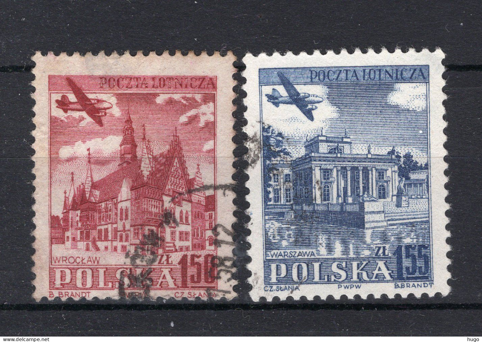 POLEN Yt. PA37/38° Gestempeld Luchtpost 1954 - Used Stamps