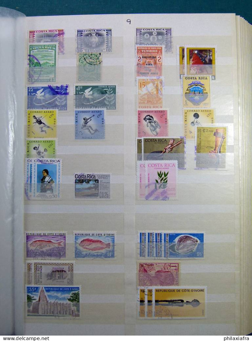 Collection Europa Mondo, sur classeur, avec timbres oblitérés, même répété