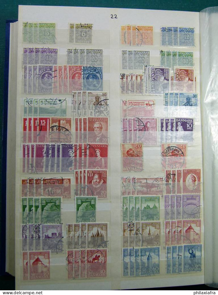 Collection Europa Mondo, sur classeur, avec timbres oblitérés, même répété