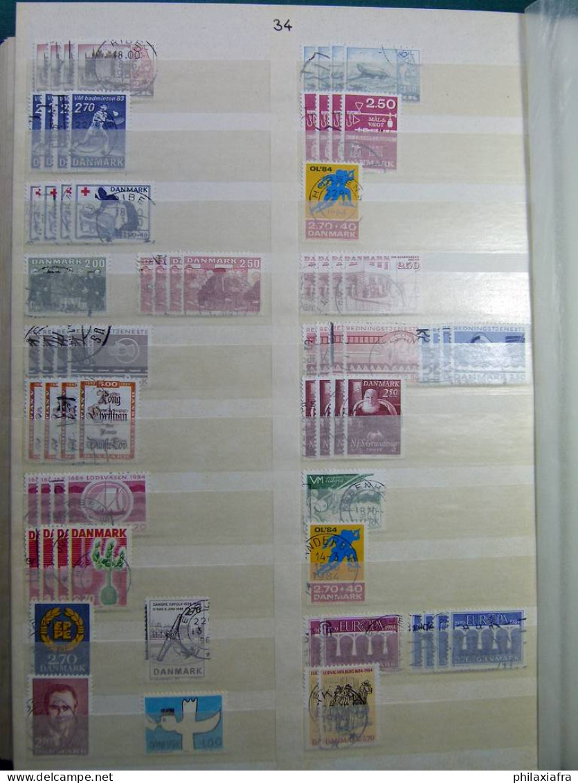 Collection Europa Mondo, sur classeur, avec timbres oblitérés, même répété