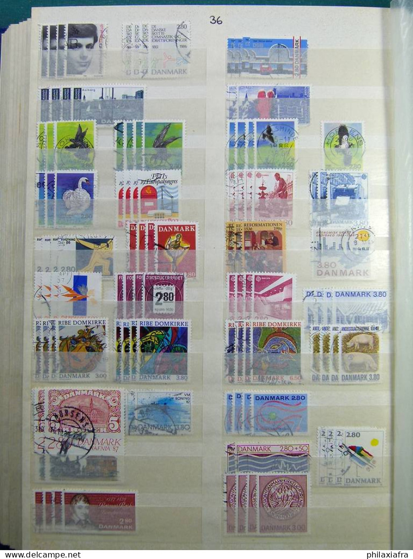 Collection Europa Mondo, sur classeur, avec timbres oblitérés, même répété