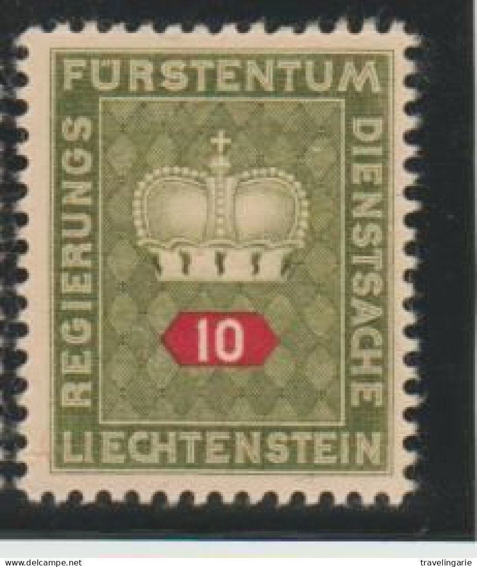 Liechtenstein 1950 Official 10 R ** MNH - Service
