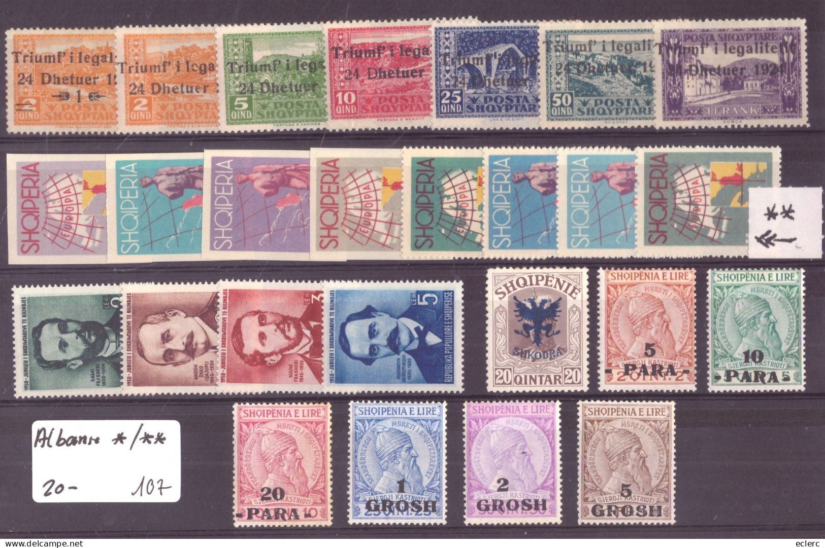 ALBANIE - LOT DE TIMBRES NEUFS * / **  AVEC OU SANS TRACES DE CHARNIERE - Albania