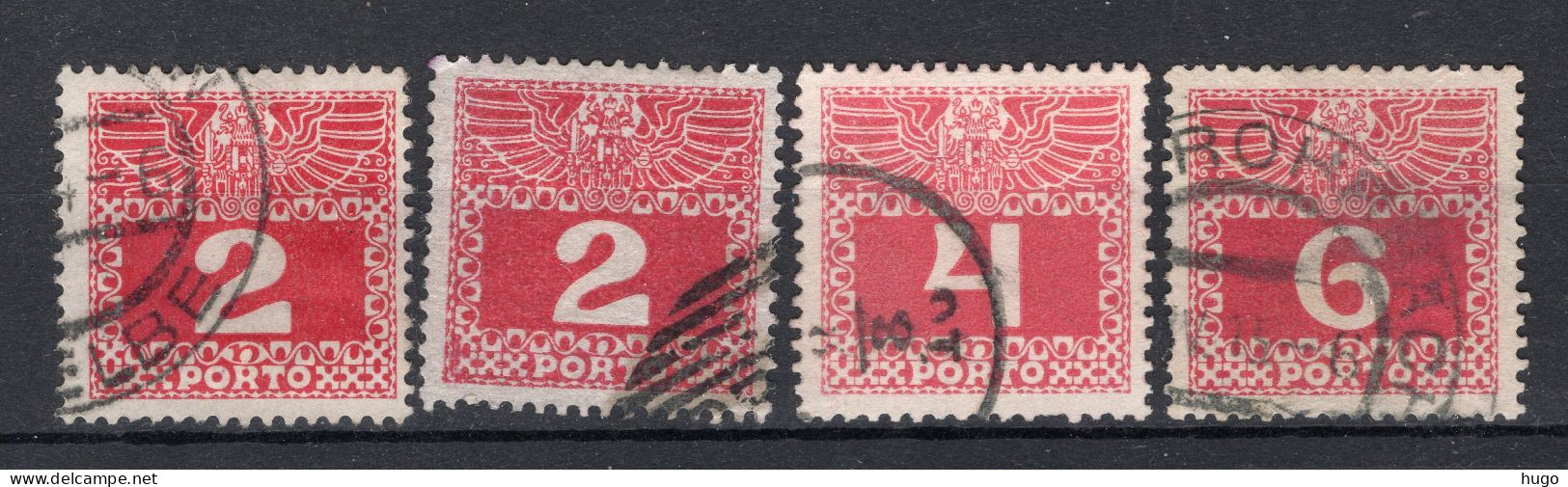 OOSTENRIJK Yt. T35/37° Gestempeld Portzegels 1908-1910 - Portomarken