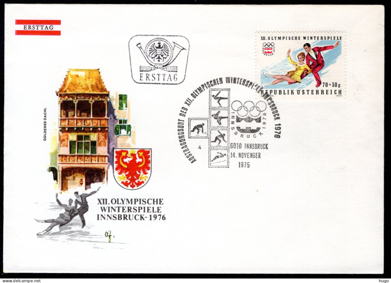 OOSTENRIJK Yt. 1328 FDC 1975 - FDC