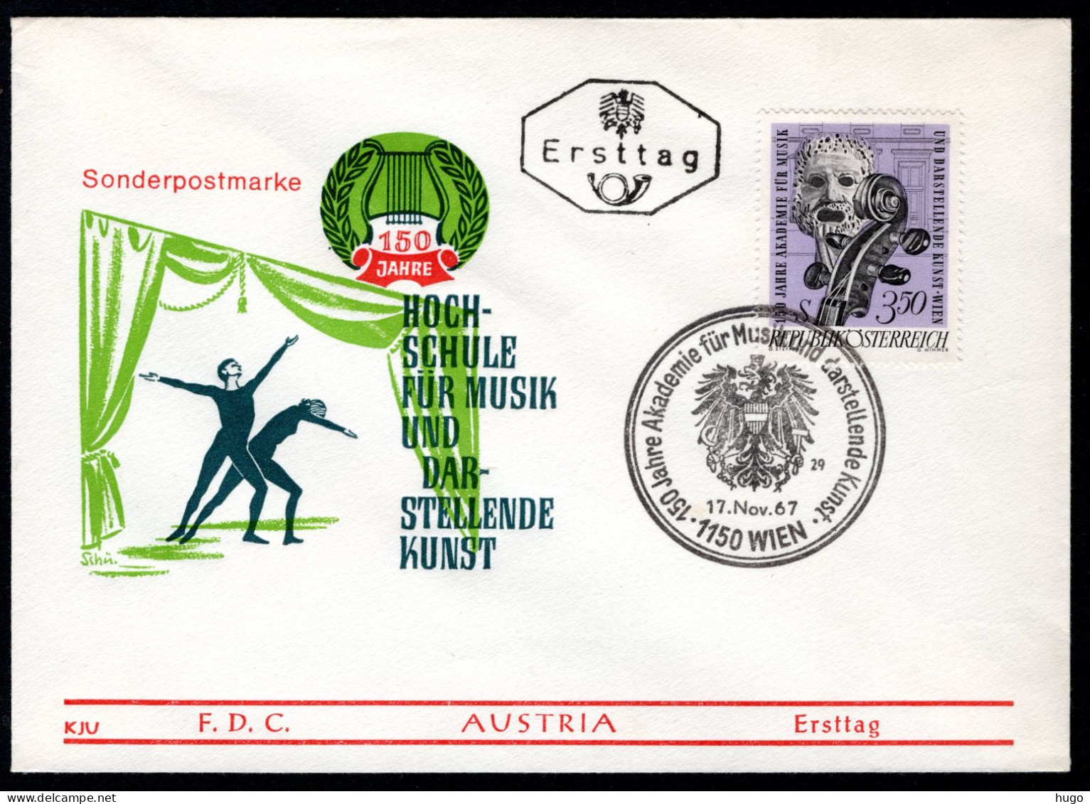 OOSTENRIJK Yt. 1087 FDC 1967 - FDC