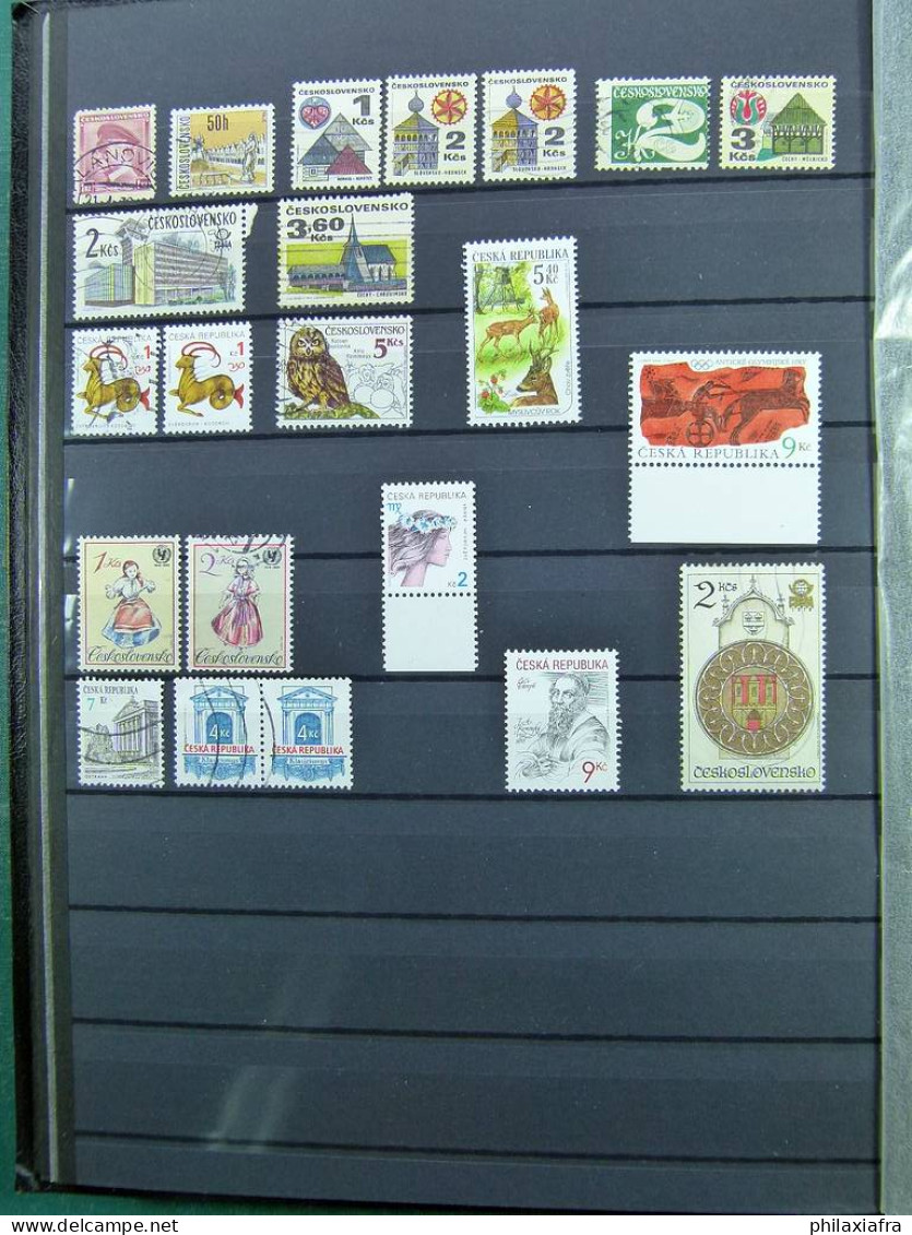 Collection mondiale, sur classificateur, avec timbres neufs et oblitérés.