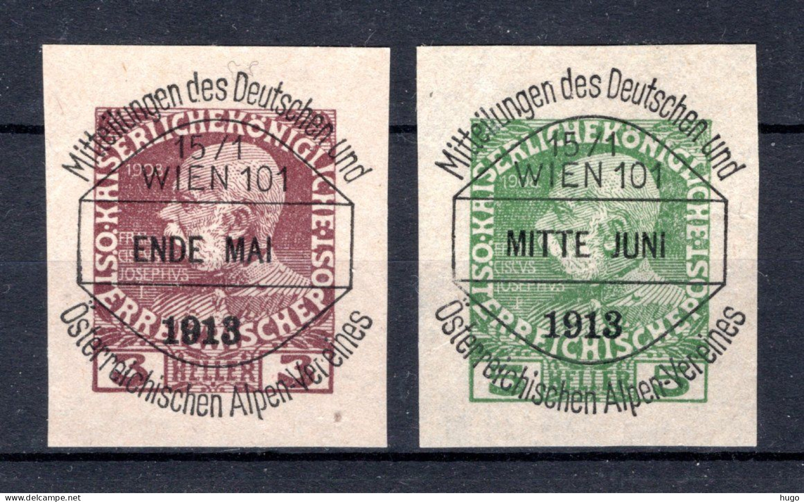 OOSTENRIJK Deutsch - Österreichischer Alpenverein DÖAV  1913 - Streifbänder