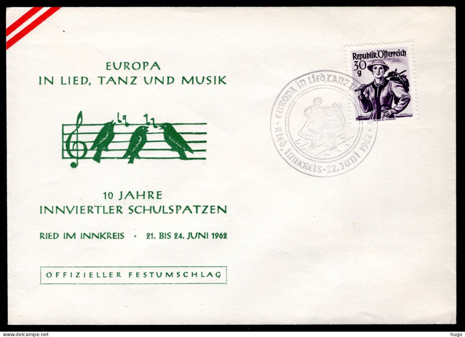 OOSTENRIJK Europa In Lied, Tanz Und Musik 1962 - Lettres & Documents