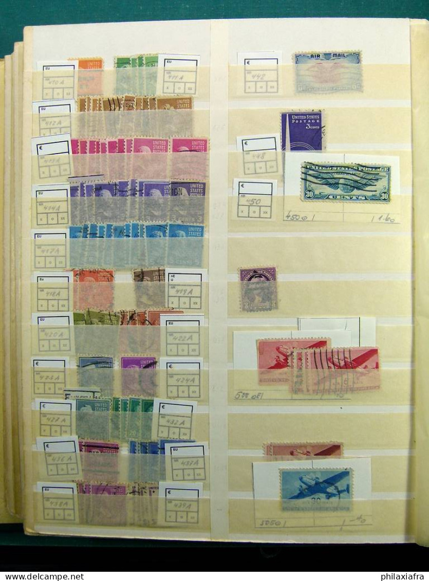 Collection Amérique, sur grand classificateur, avec timbres oblitérés.