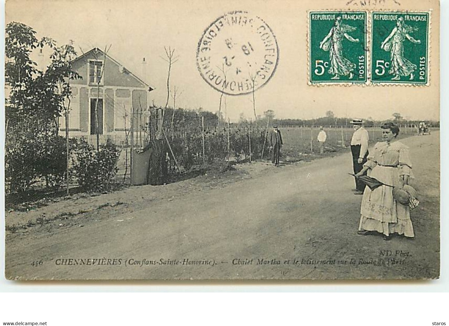 CONFLANS - CHENNEVIERES - Chalet Martha Et Le Lotissement Sur La Route De Paris - Conflans Saint Honorine