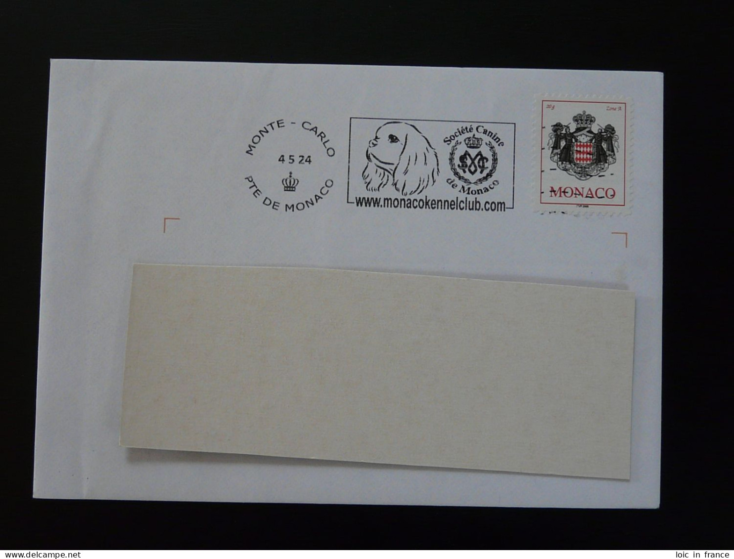 Chien Dog Société Canine 2024 Flamme Sur Lettre Postmark On Cover Monaco - Hunde