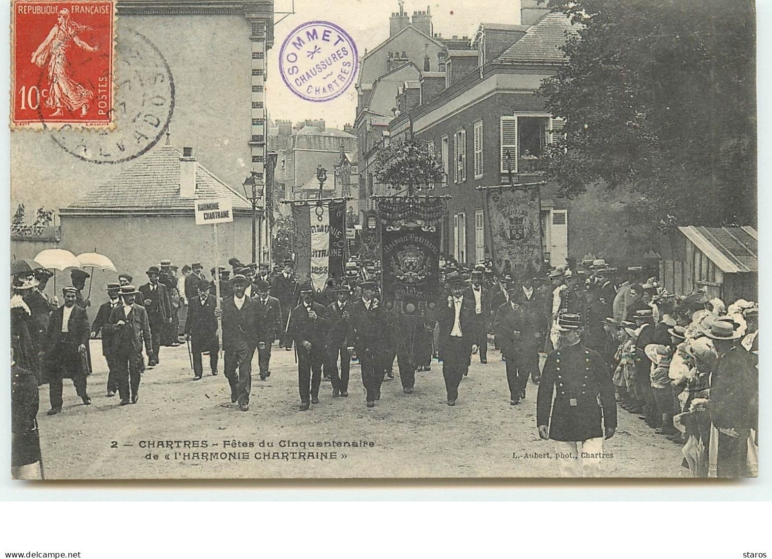 CHARTRES - Fêtes Du Cinquantenaire De L'Harmonie Chartraine - Cachet Sommet Chaussures - Chartres