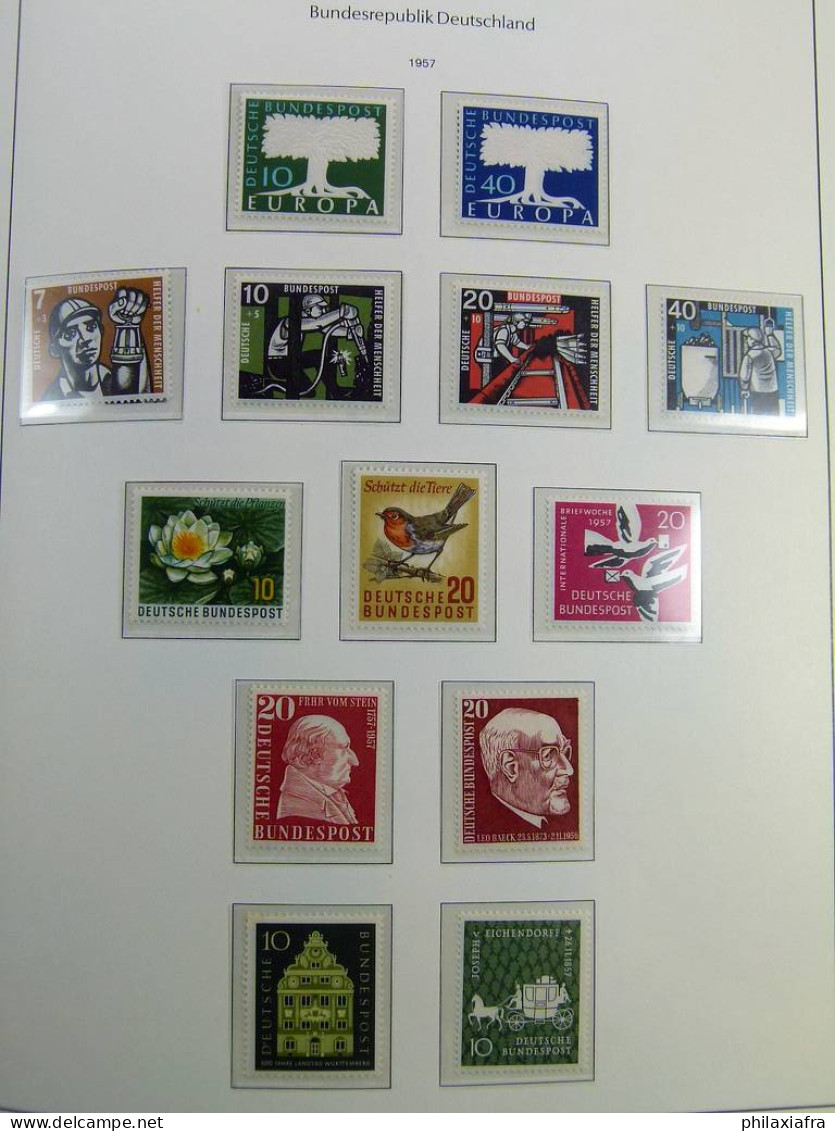 Collection Bund Allemagne, sur 2 albums, de 1942 à 1982, avec timbres neufs ** 