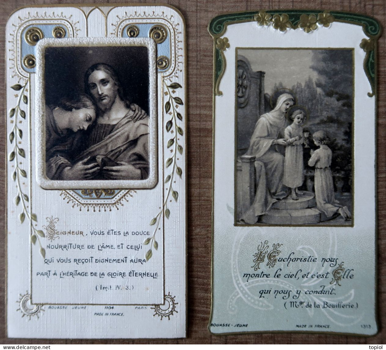 2 Images Pieuses En Relief (communion Solennelle Et Première Communion 1925 - 1929) - Devotion Images