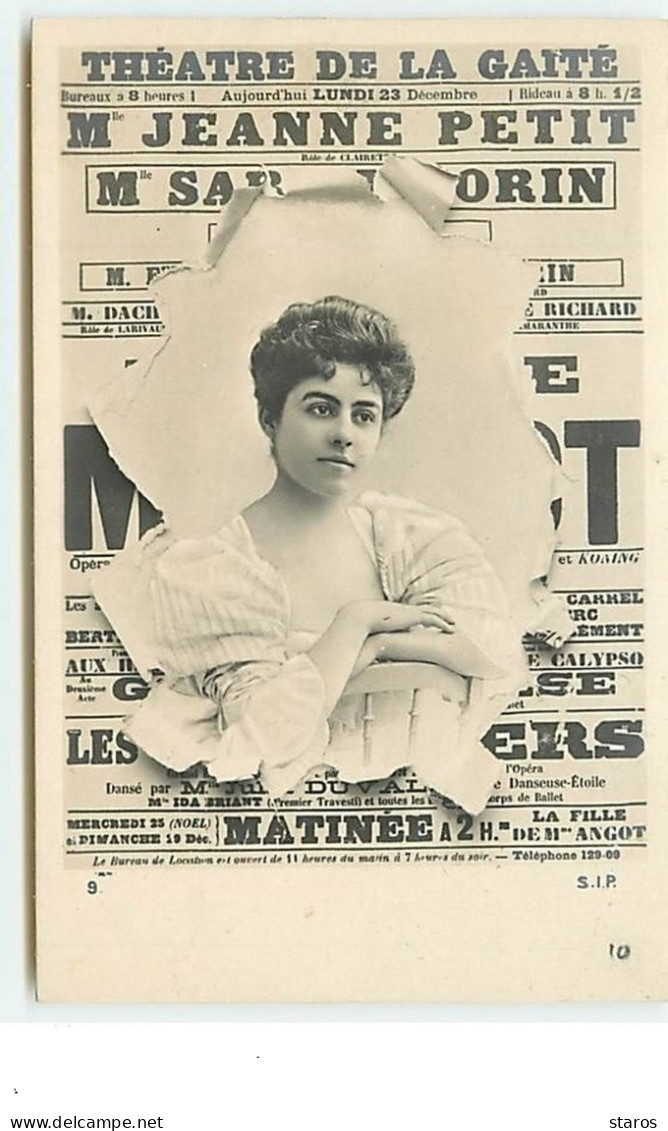 Affiche Crevée : Mlle Jeanne Petit Au Théâtre De La Gaité - Théâtre