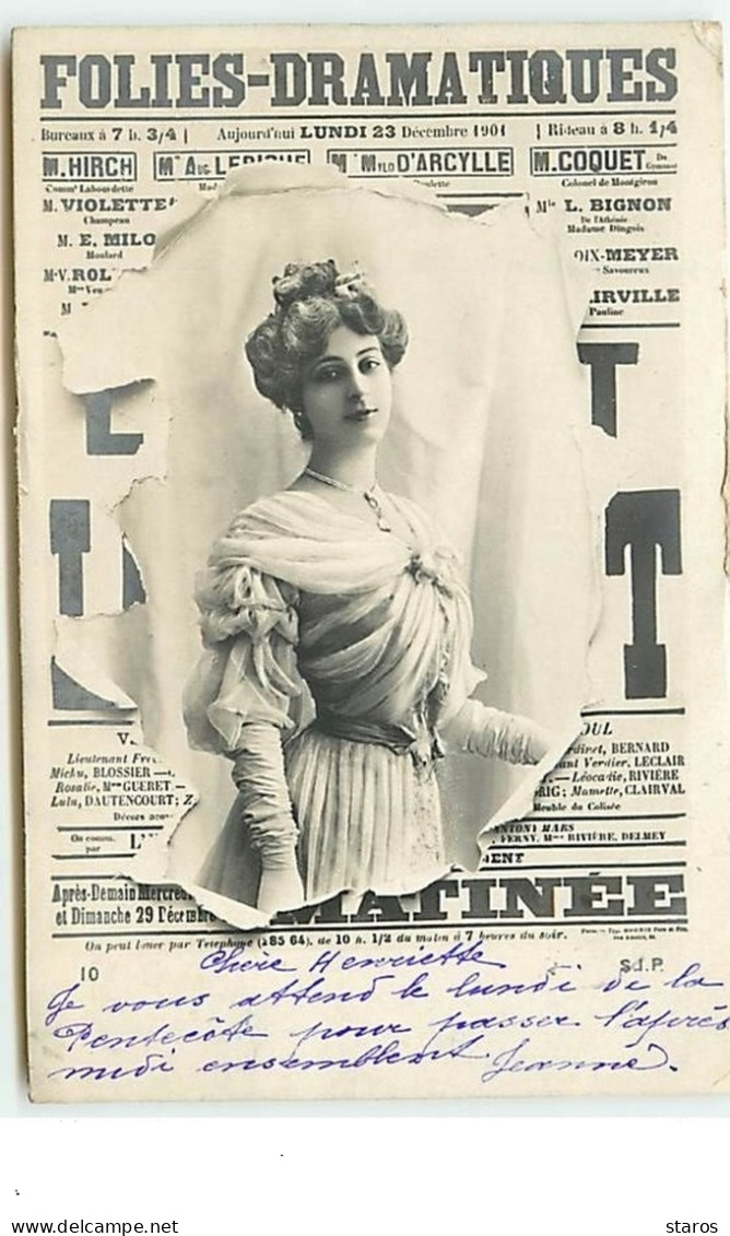 Affiche Crevée : Folies-Dramatiques - Theatre