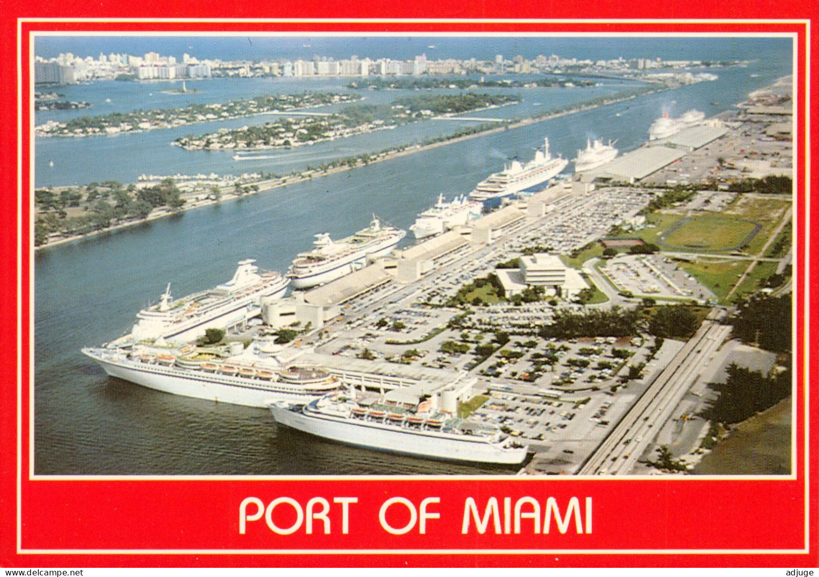 CPM-USA- Floride - MIAMI - Vue Aérienne Du Port - Paquebots De Croisières à Quai * SUP * TBE - Miami
