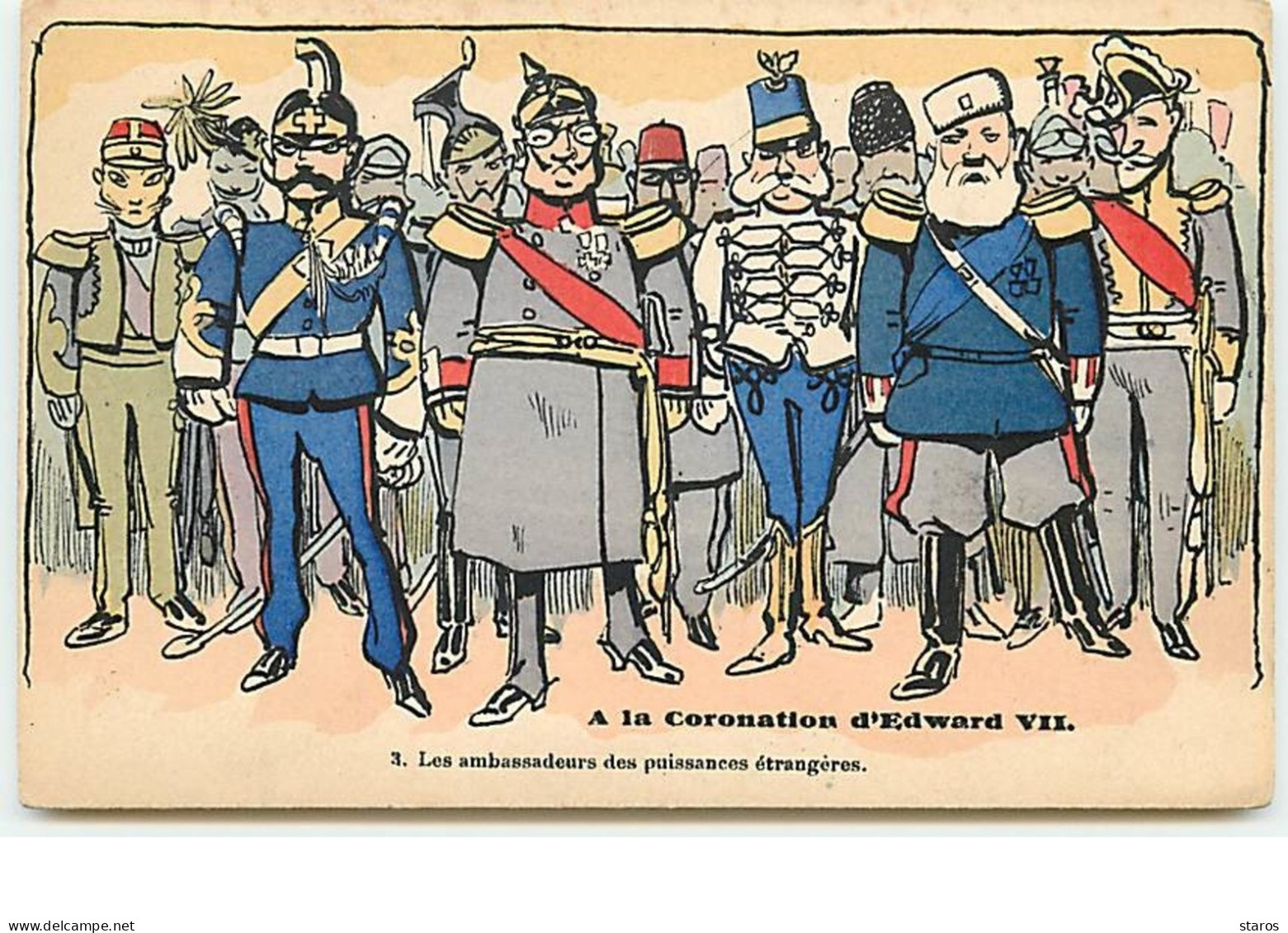 A La Coronation D'Edward VII - Les Ambassadeurs Des Puissances étrangères N°3 - Satirische