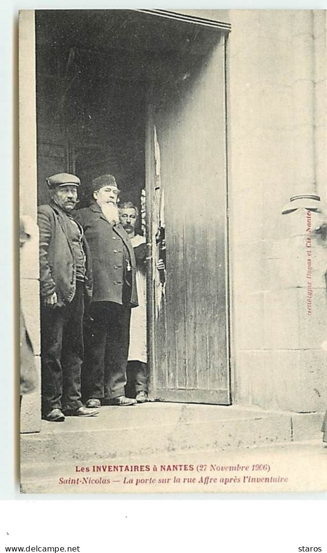 Les Inventaires à NANTES (27 Novembre 1906) - Saint-Nicolas - La Porte Sur La Rue Affre Après L'inventaire - Nantes