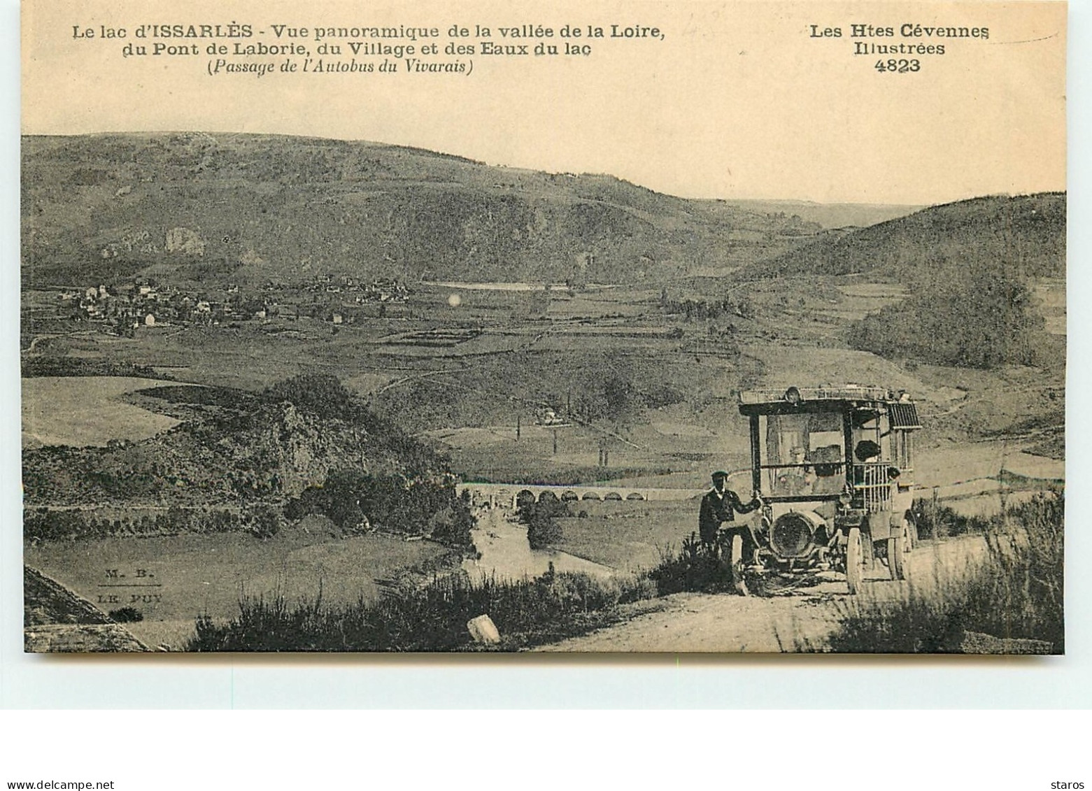 Le Lac D'ISSARLES - Vue Panoramique De La Vallée De La Loire Du Pont De Laborie - Passage De L'Autobus Du Vivarais - Other & Unclassified
