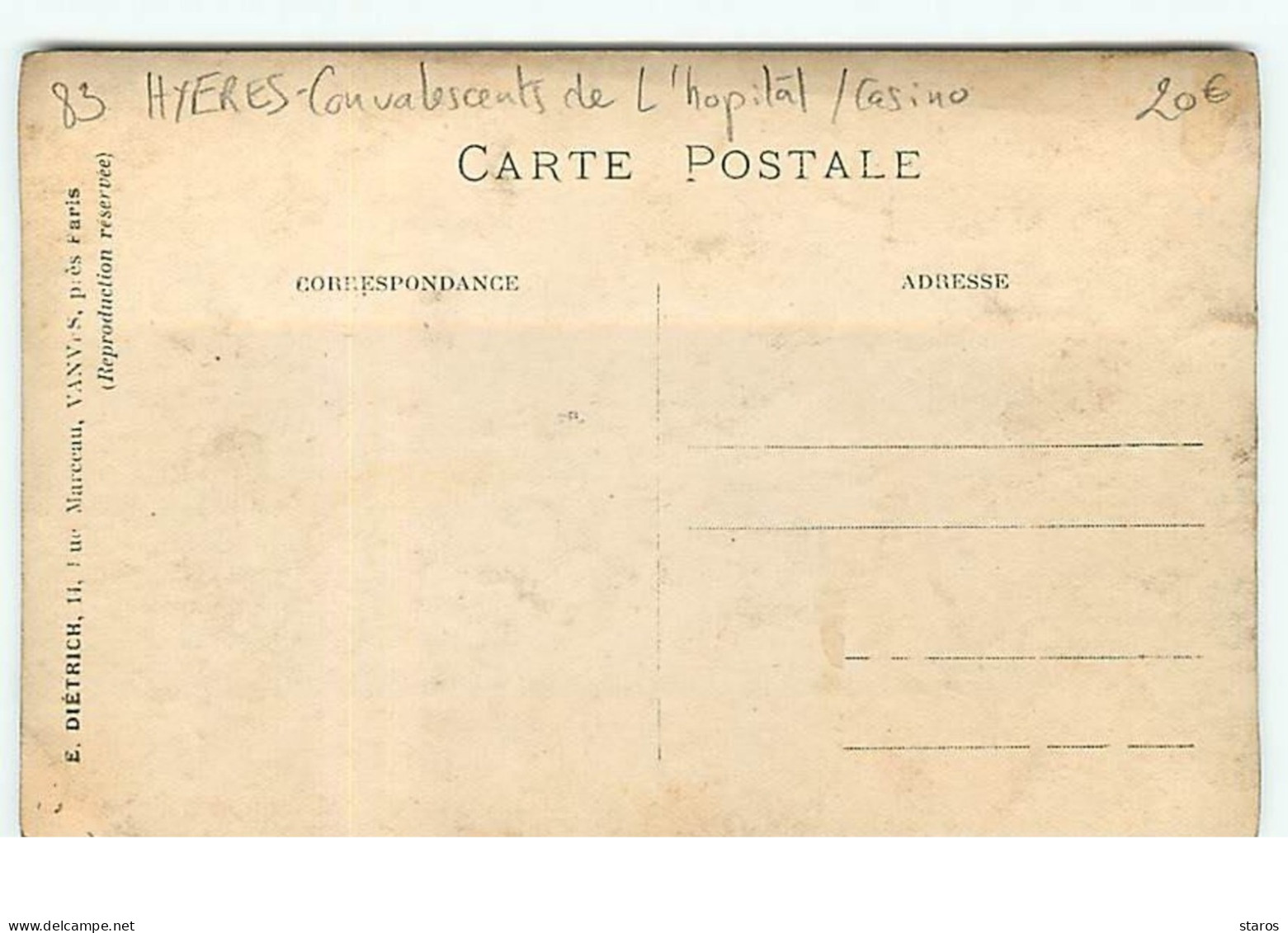 Carte-Photo - HYERES - Convalescents De L'Hôpital Casino - Hyeres