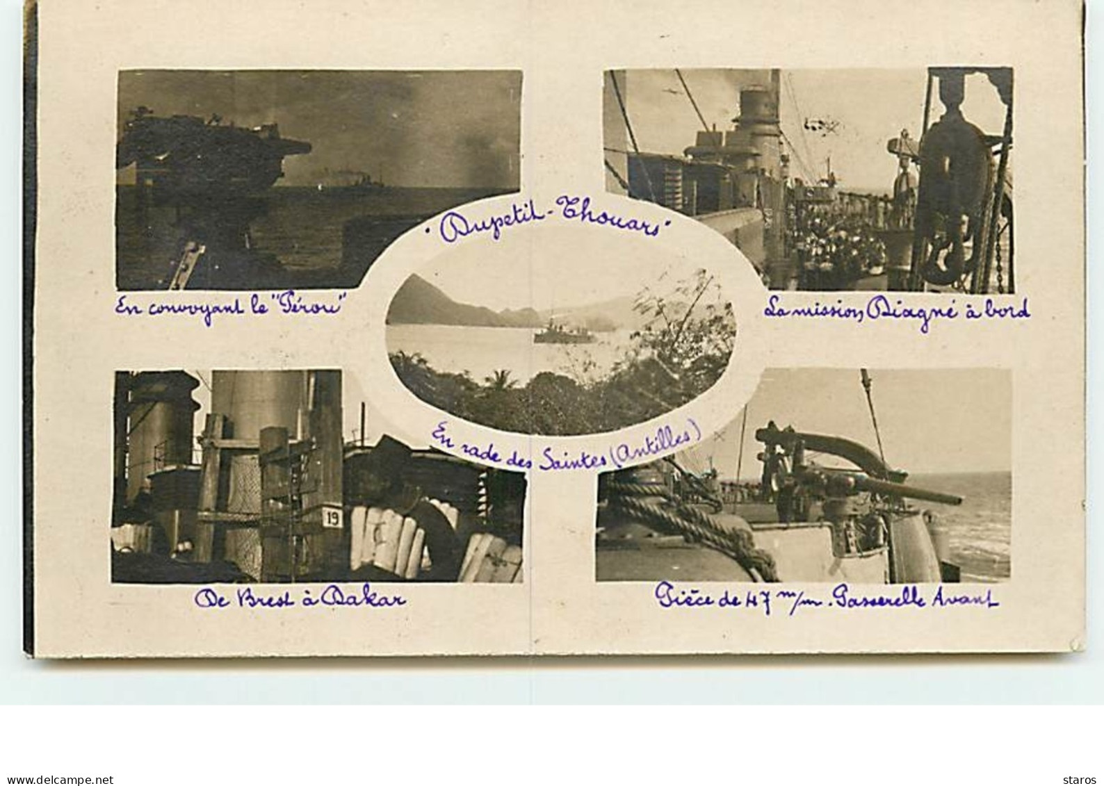 Carte-Photo - Dupetit-Thouars - En Rade Des Saintes - Différentes Missions - Warships