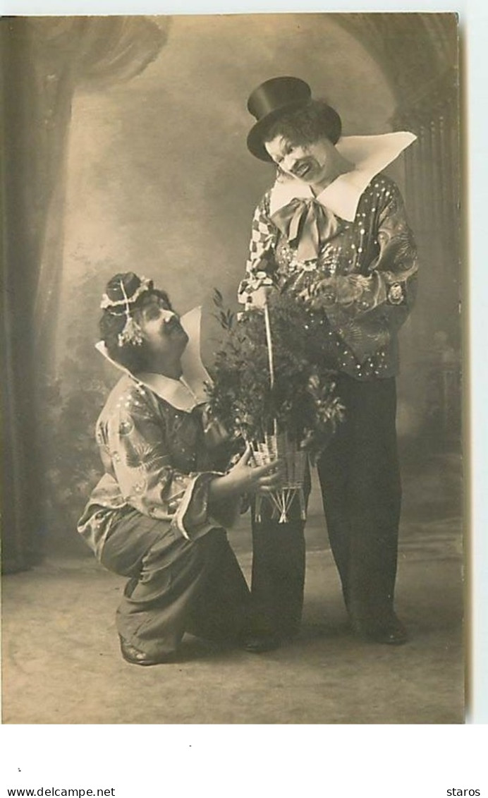 Carte-Photo - Deux Clowns - Février 1935 - Entertainers