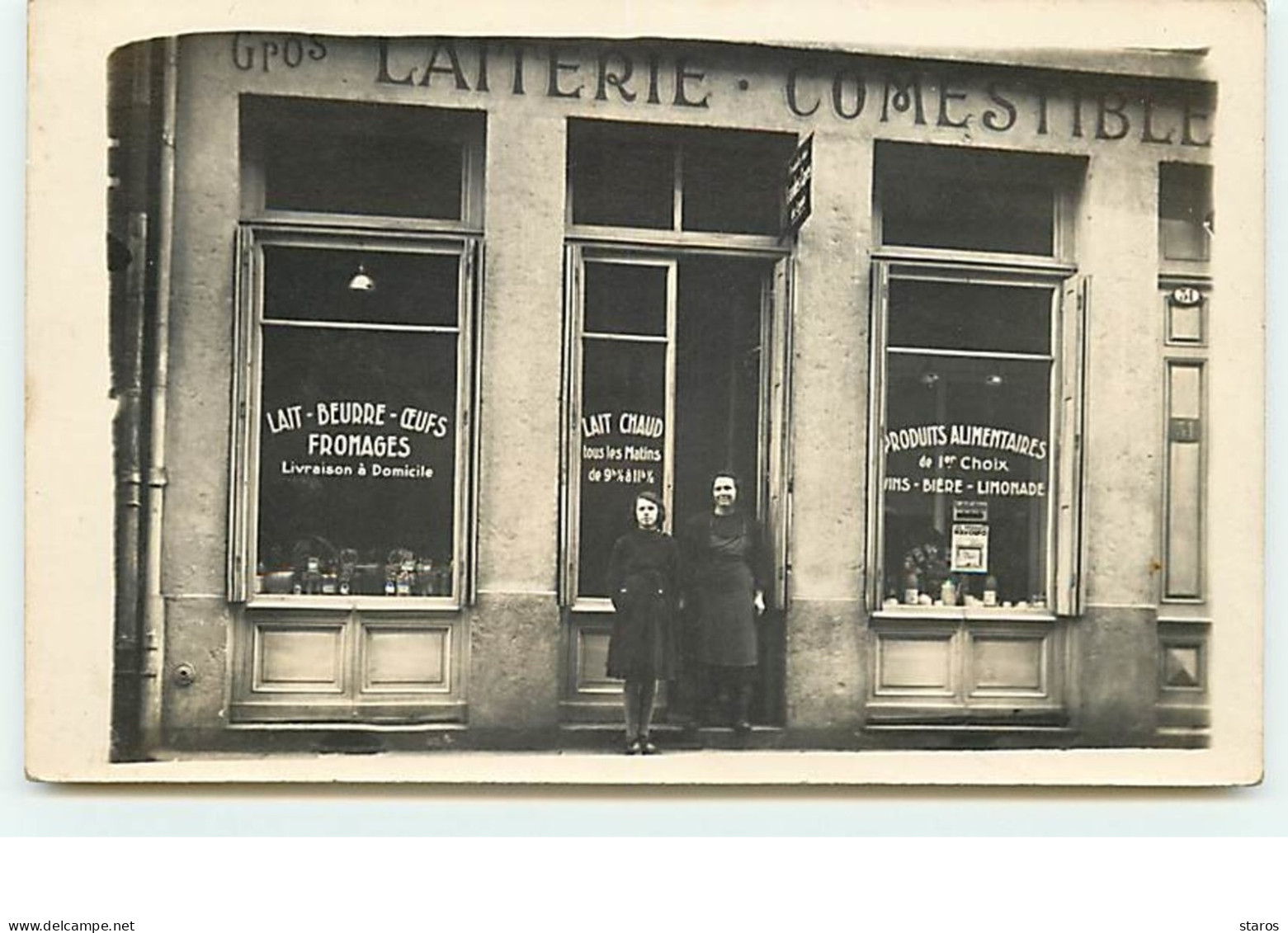 Carte-Photo - Devanture - Laiterie Comestible - Magasins