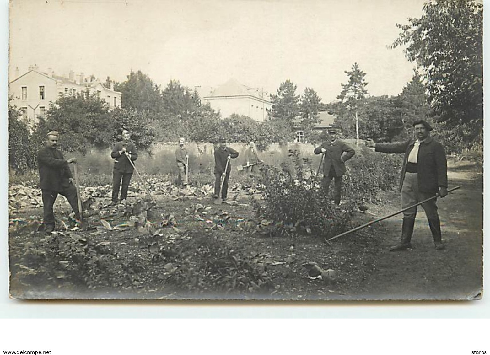 Carte Photo à Identifier - Militaires  S'occupant D'un Jardin - To Identify