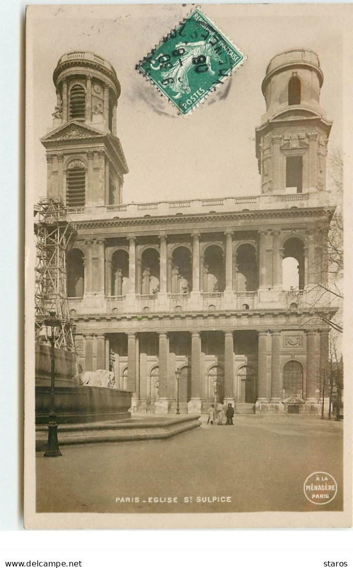 Carte Photo - PARIS VI - Eglise De St Sulpice - Echafaudage - Arrondissement: 06