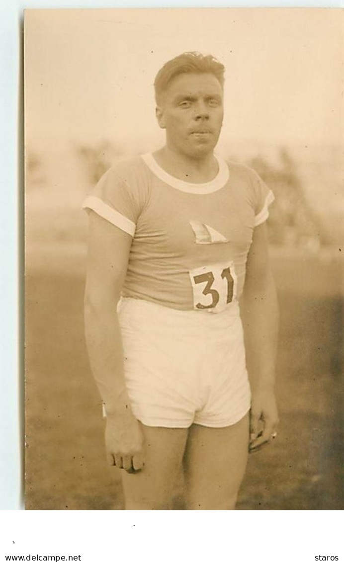 Carte Photo - Match D'athlétisme France-Finlande à Colombes 1929 - Coureur Finlandais 31 - Athlétisme