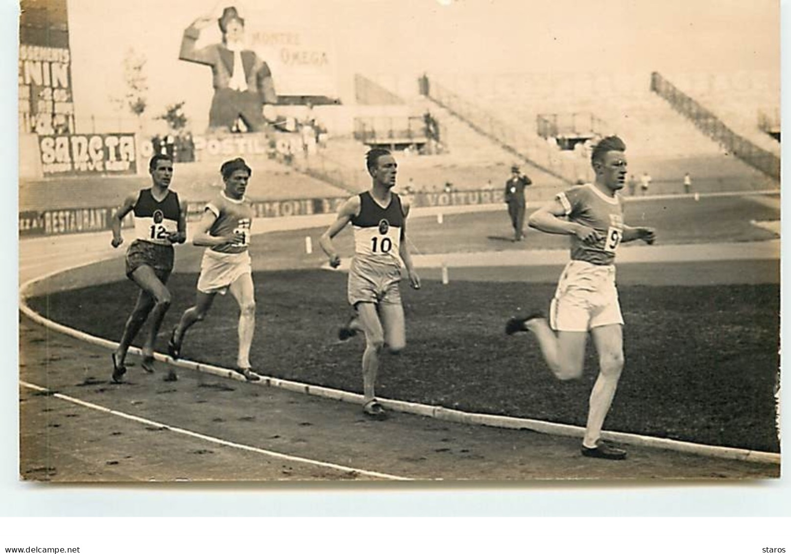 Carte Photo - Match D'athlétisme France-Finlande à Colombes 1929 - Coureurs Finlandais Et Français - Leichtathletik