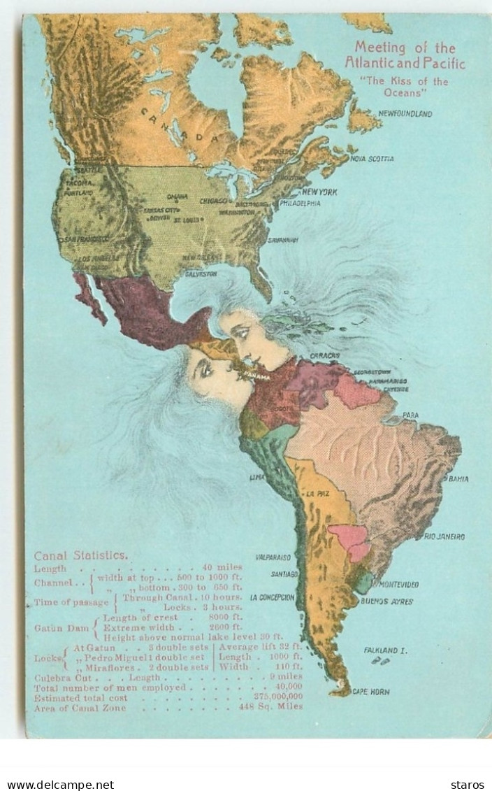 Carte Gaufrée - Panama - Meeting Of The Atlantic And Pacific ... Surréalisme - Panama