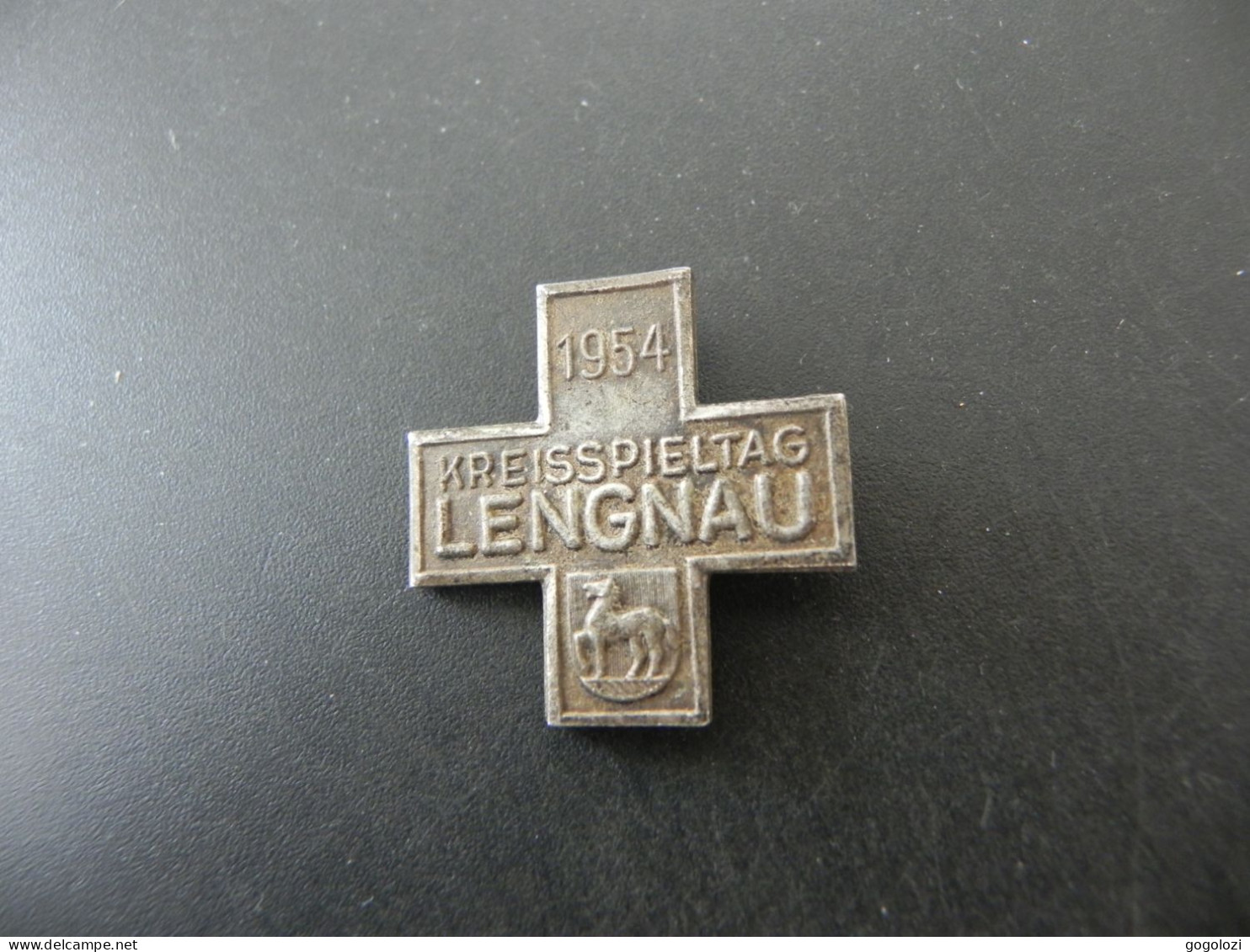 Old Badge Schweiz Suisse Svizzera Switzerland - Turnkreuz Lengnau 1954 - Non Classés