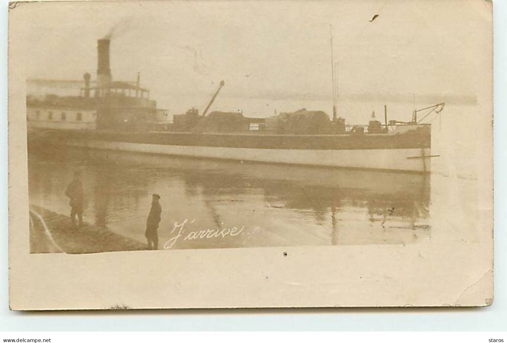 Carte Photo - CHERBOURG - Bateau Type Péniche - Cherbourg