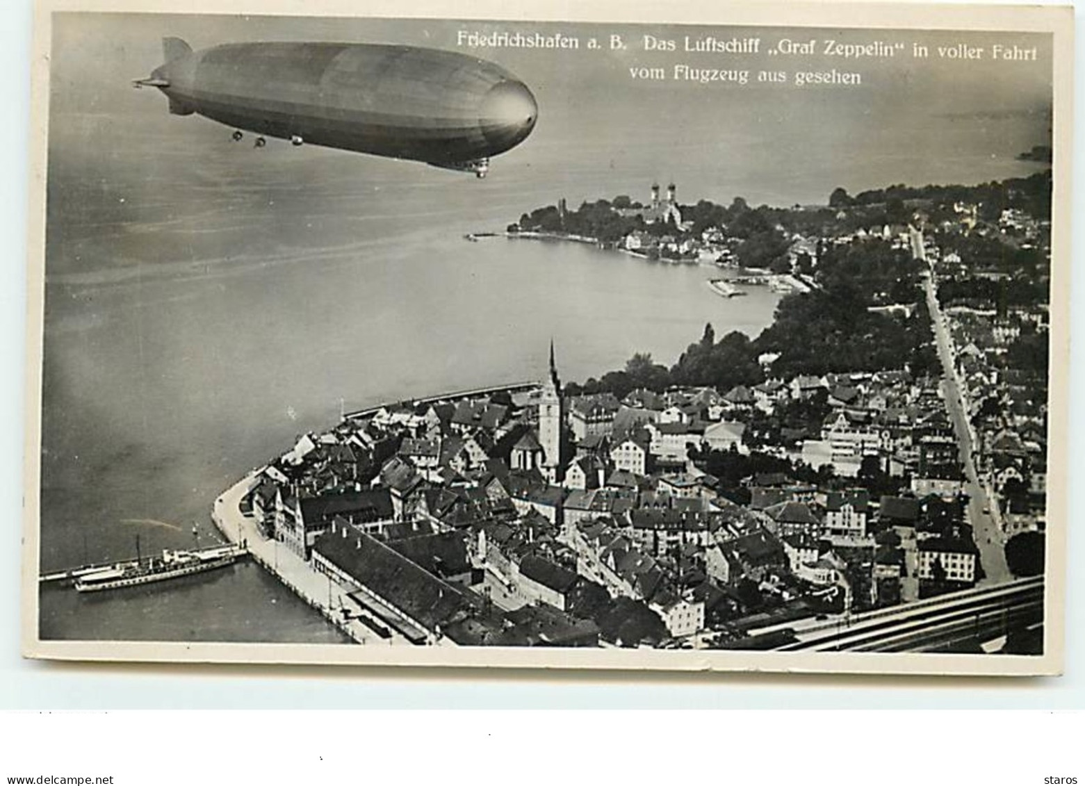 Friedrichshafen A.B. Das Luftschiff "Graf Zeppelin" In Voller Fahrt Vom Flugzeug Aus Gesehen - Airships