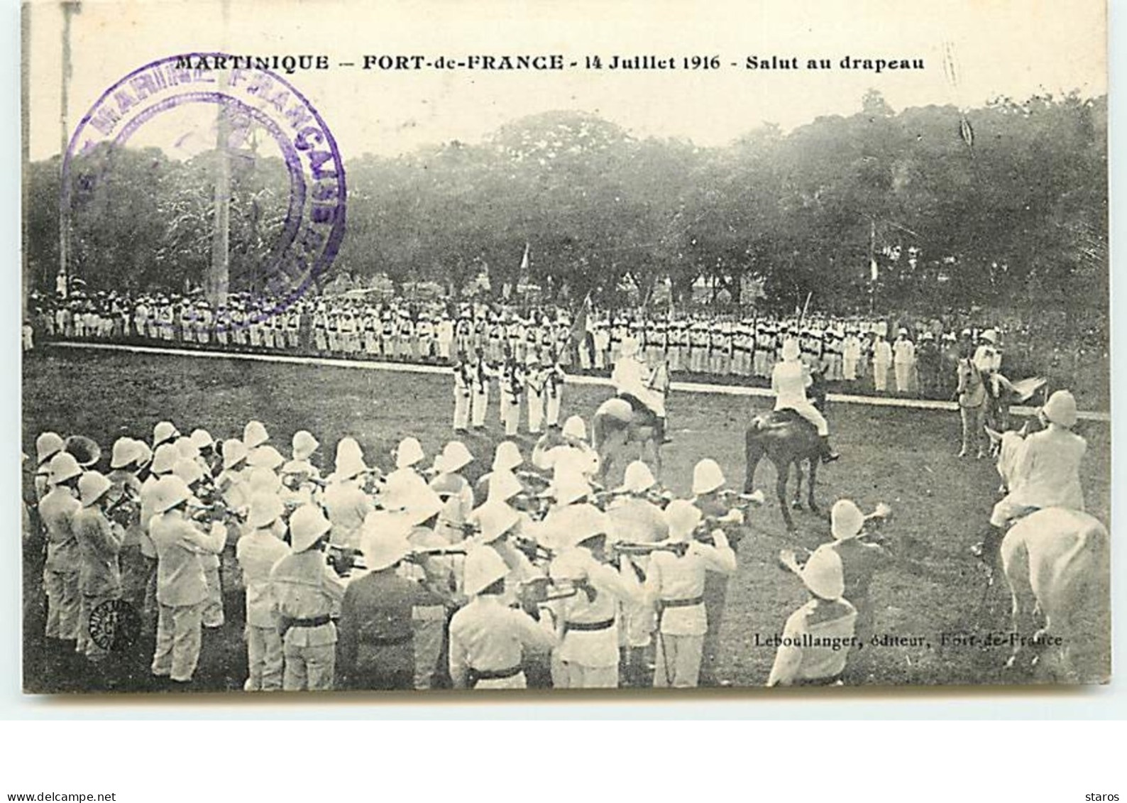 FORT-DE-FRANCE - 14 Juillet 1916 - Salut Au Drapeau - Fort De France