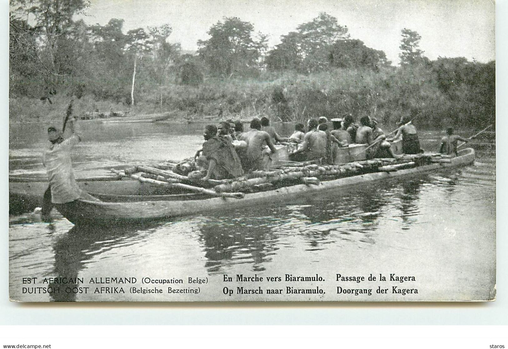 Est Africain Allemand (Occupation Belge) - En Marche Vers Biaramulo - Passage De La Kagera - Belgisch-Kongo