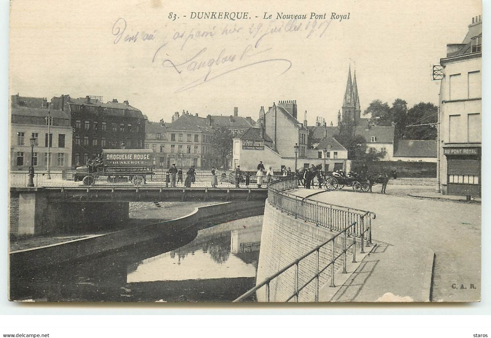 DUNKERQUE - Le Nouveau Pont Royal - Camion Droguerie Rouge Ferdinand Schipman - Dunkerque