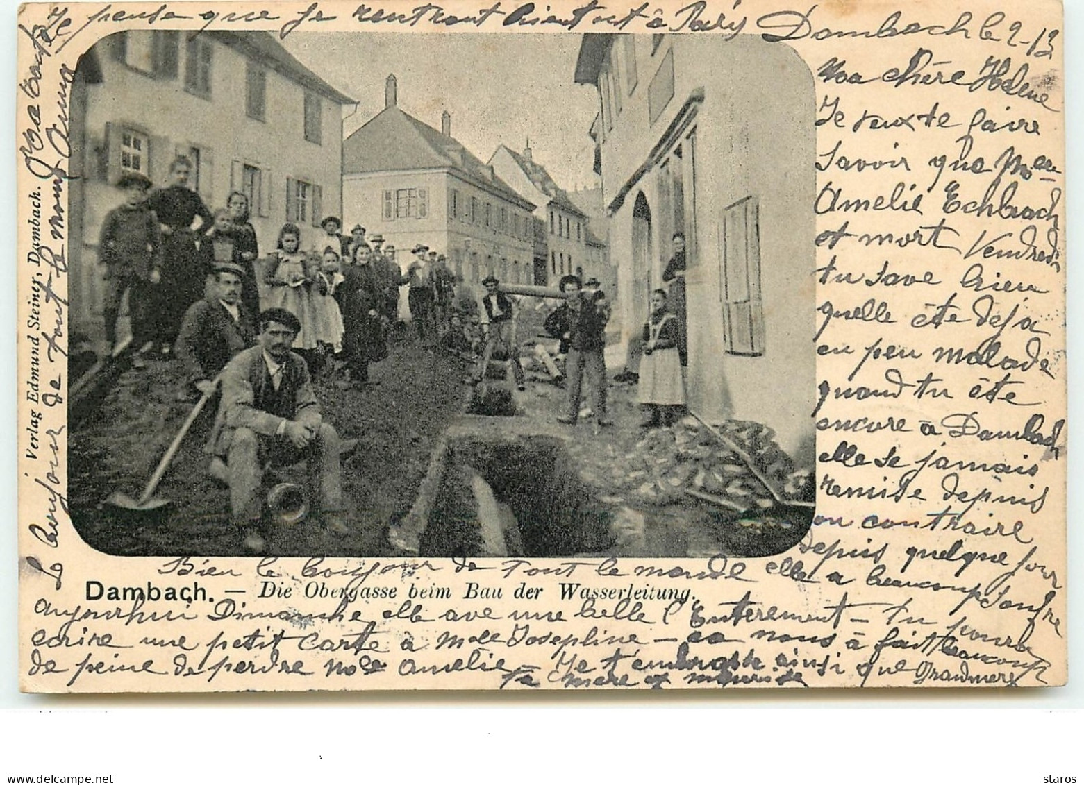 DAMBACH - Die Obergasse Beim Bau Der Wasserleitung - Travaux Publics - Canalisation - Dambach-la-ville