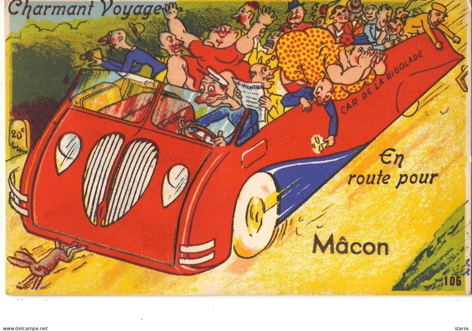 Charmant Voyage En Route Pour MACON (carte à Système) - Macon