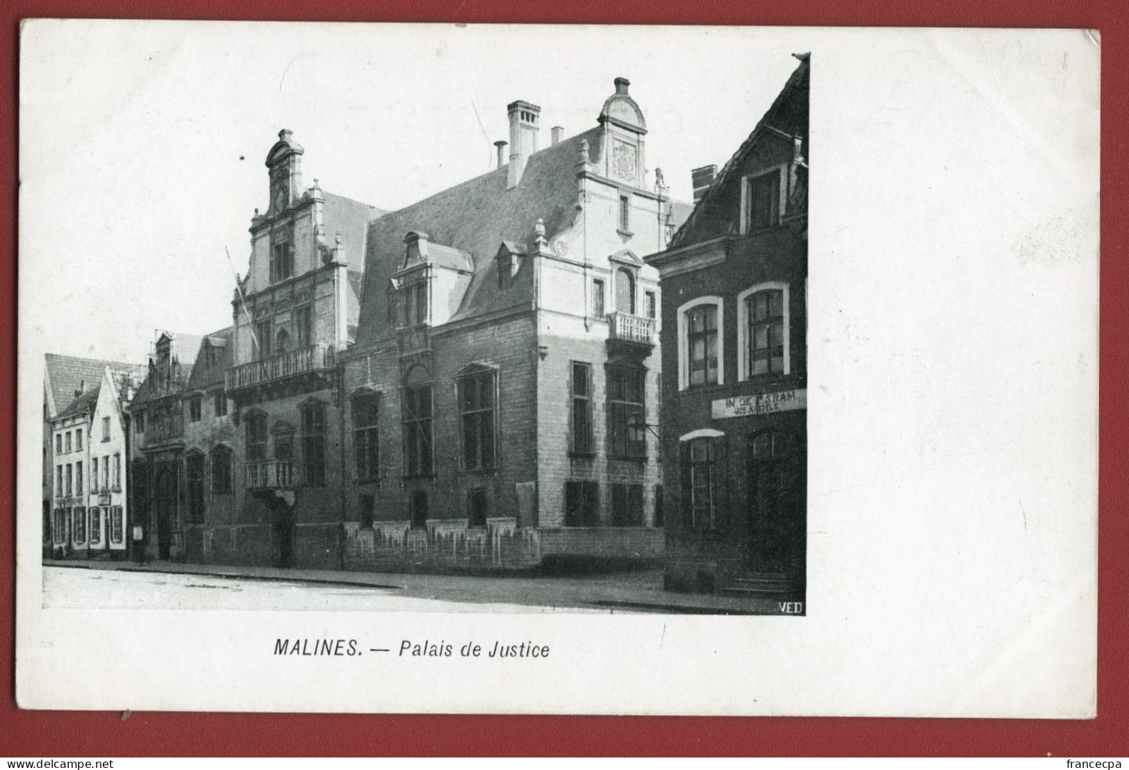 929 - BELGIQUE - MALINES - Palais De Justice  - DOS NON DIVISE - Malines