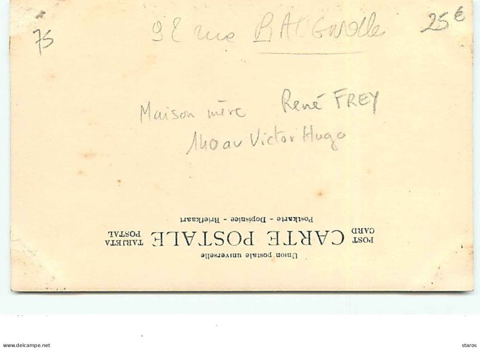 Carte-Photo - PARIS - Maison Mère René Frey - 140 Av. Victor Hugo - Draps Sur Fil 79 - Sonstige & Ohne Zuordnung