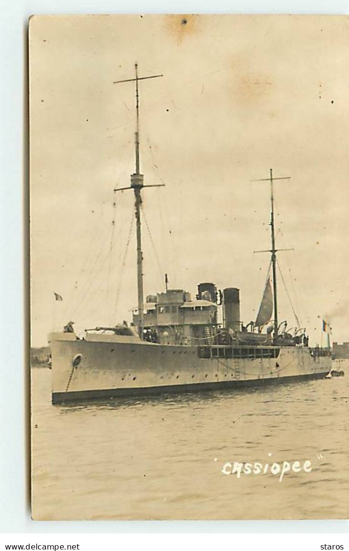 Carte Photo - Bateau De Guerre - Cassiopée - Warships