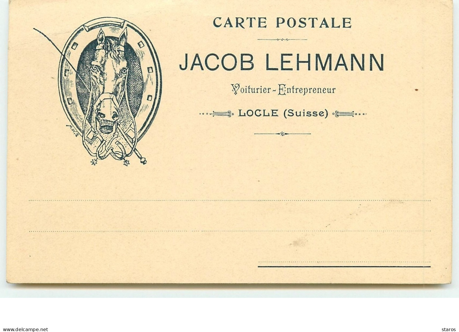 LOCLE - Jacob Lehmann - Voiturier Entrepreneur - Le Locle