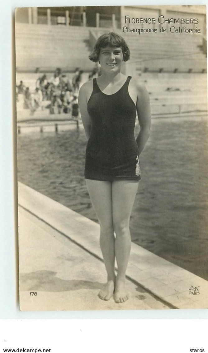 Jeux Olympiques 1924 - Florence Chambers Championne De Californie - Piscine Des Tourelles - PARIS - Olympic Games