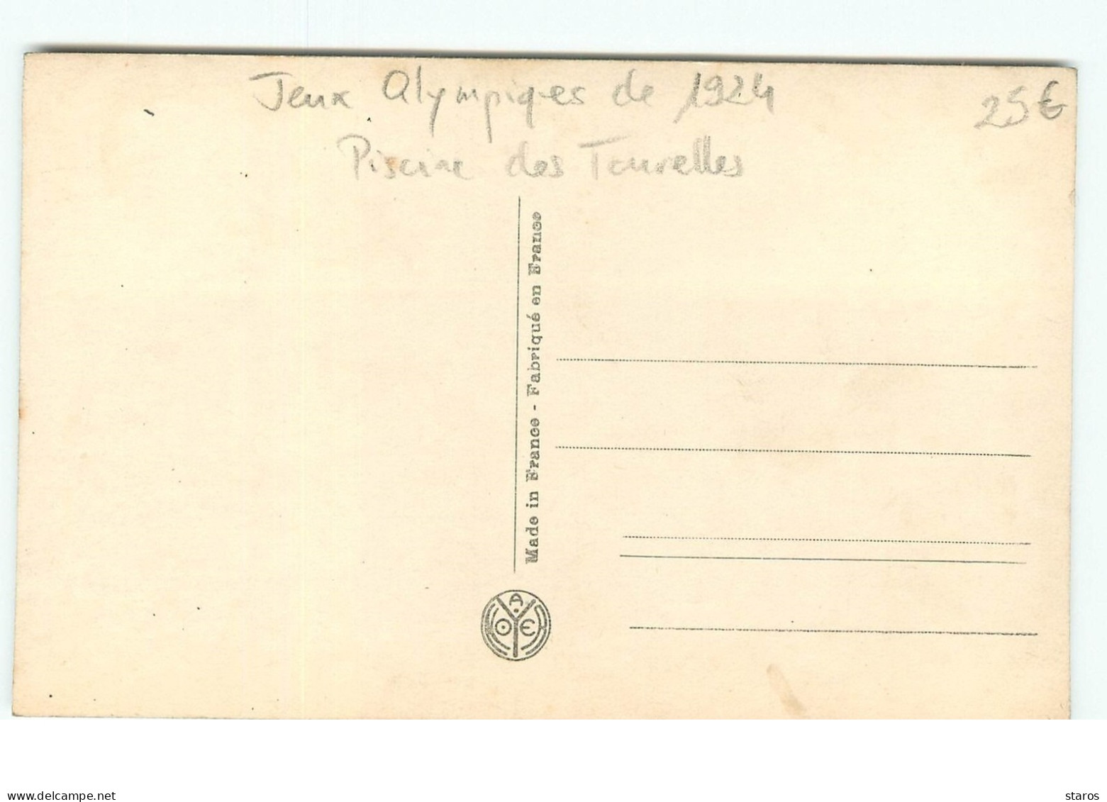Jeux Olympiques 1924 - Florence Chambers Championne De Californie - Piscine Des Tourelles - PARIS - Jeux Olympiques
