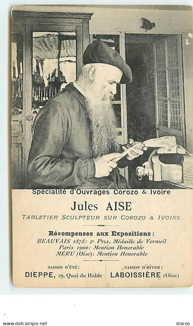 Jules Aise Tabletier Sculpteur Sur Corozo & Ivoire - DIEPPE - LABOISSIERE - Esculturas