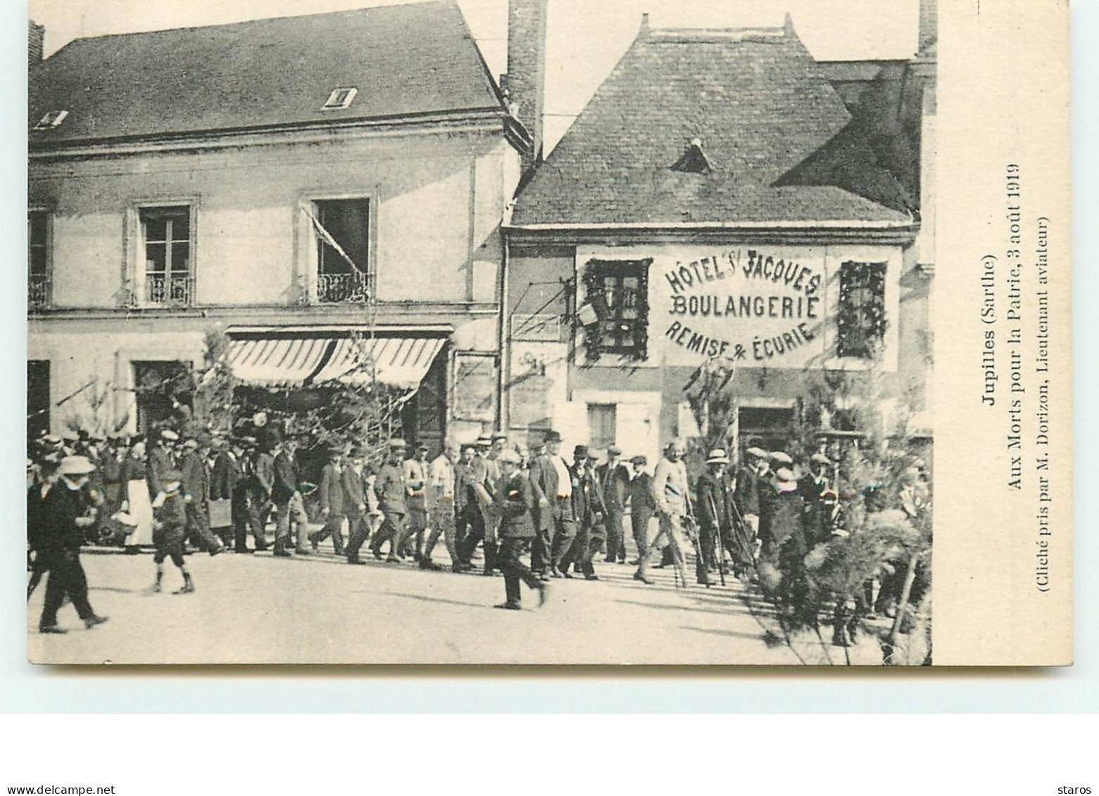 JUPILLES - Aux Morts Pour La Patrie, 3 Août 1919 - Devant L'Hôtel Saint Jaques - Autres & Non Classés